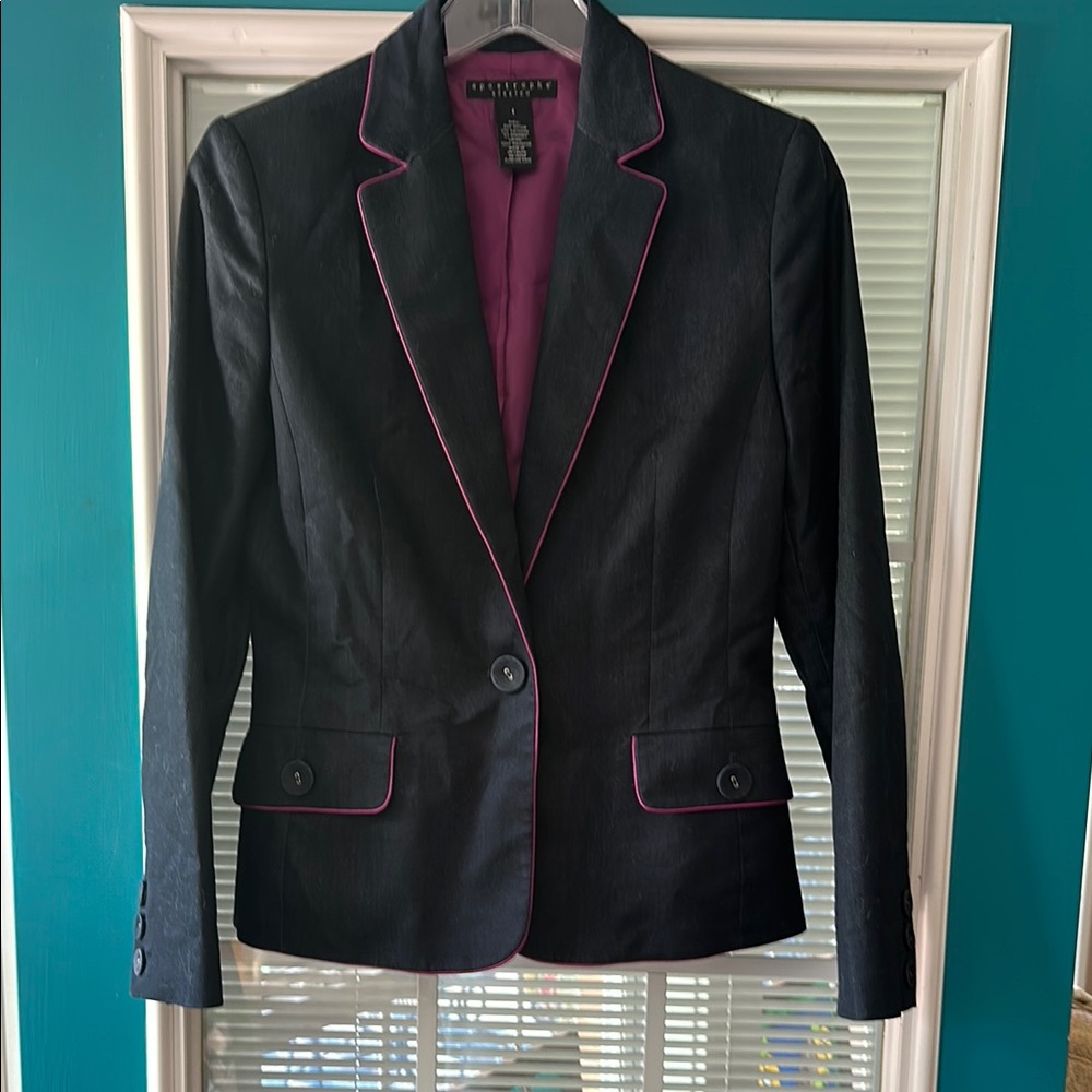Apostrophe Black and Pink Blazer Tailored Fit
